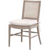 Blume Dining Chair in Performance Textured Cream Linen, Cane & Gray Oak (Set of 2)